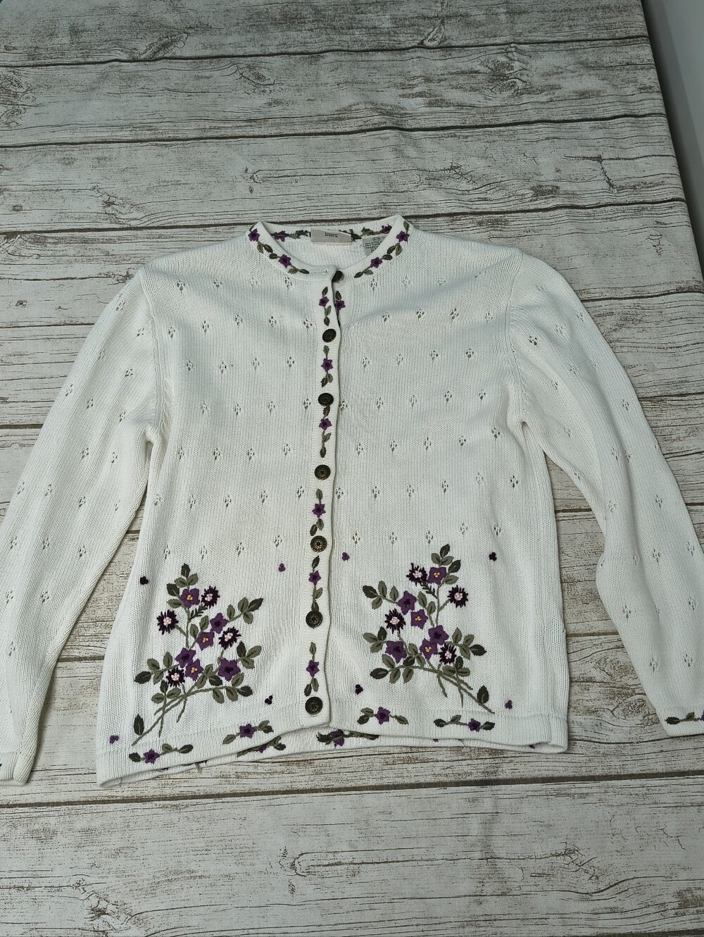 Vintage Northern Reflections Flower Cardigan Grandmacore Cabincore Size Medium